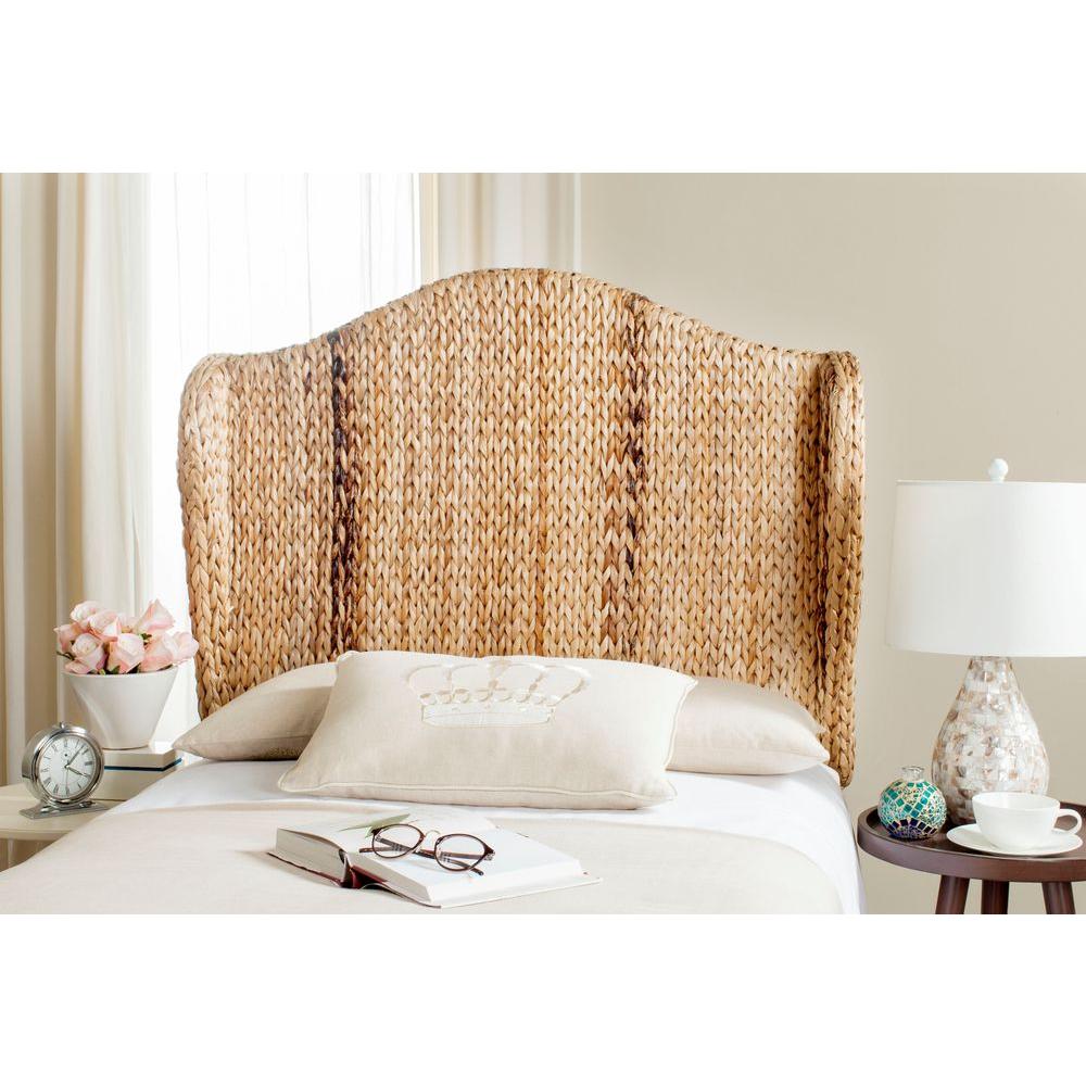 StyleWell Caspian Natural Wood and Seagrass Twin Headboard (41.34 in W