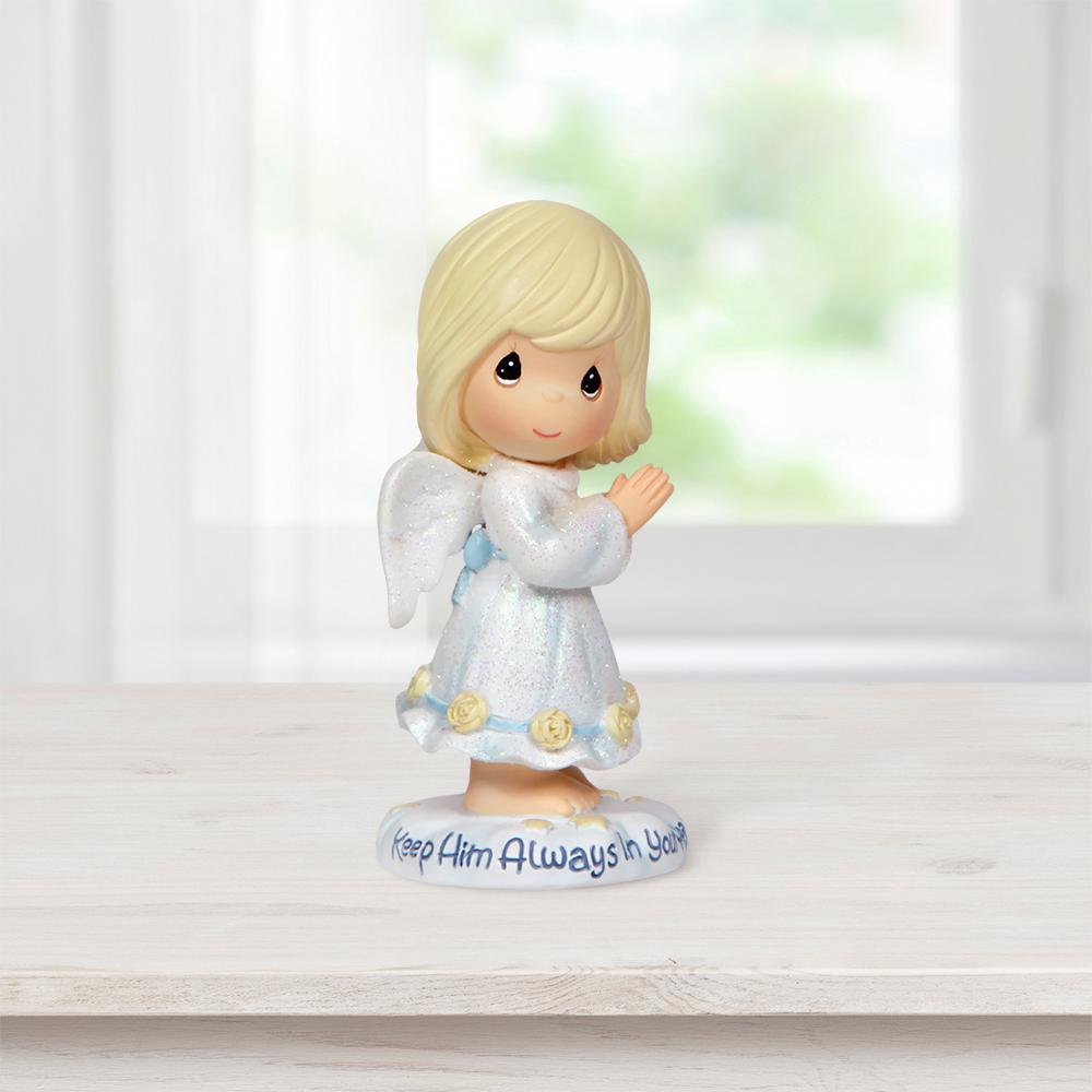 Precious Moments Tabletop Angel Resin Keep Him Always In Your Heart