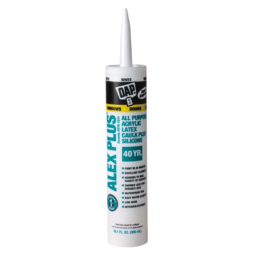 DAP Alex Plus 10.1 oz. White Acrylic Latex Caulk Plus Silicone18103