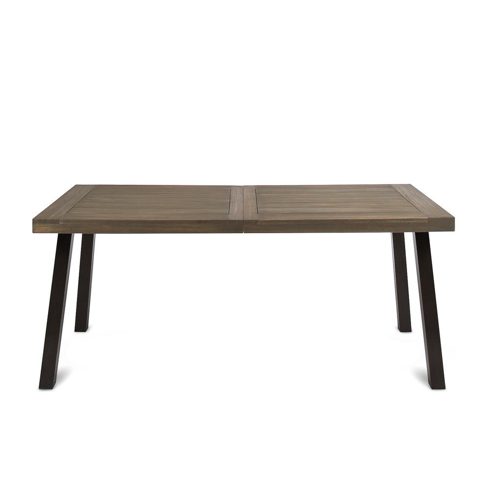 Le House Della Rustic Metal And Gray Wood Outdoor Dining Table Della Rustic Metal And Gray Wood Outdoor Dining Table