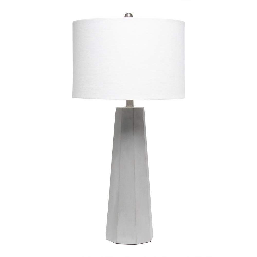 white concrete table lamp