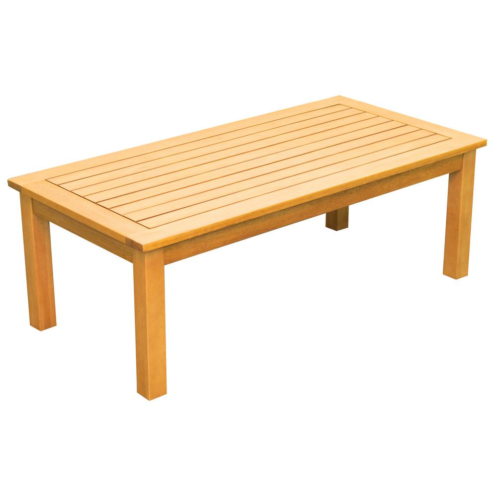 RIO Innovations Newport Wood Outdoor Patio Coffee Table ...