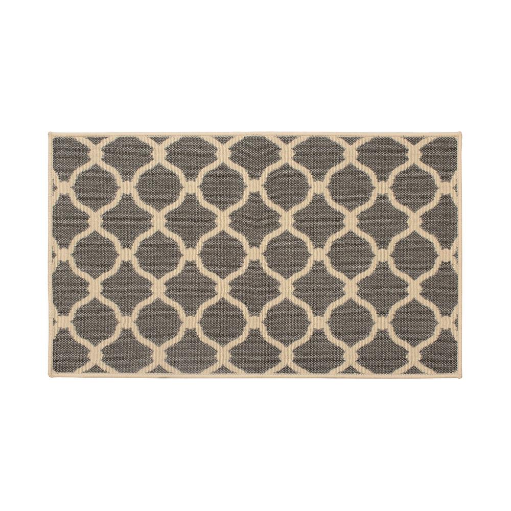 Laura Ashley Arietta Grey 6 ft. x 4 ft. Indoor/Outdoor Accent Rug