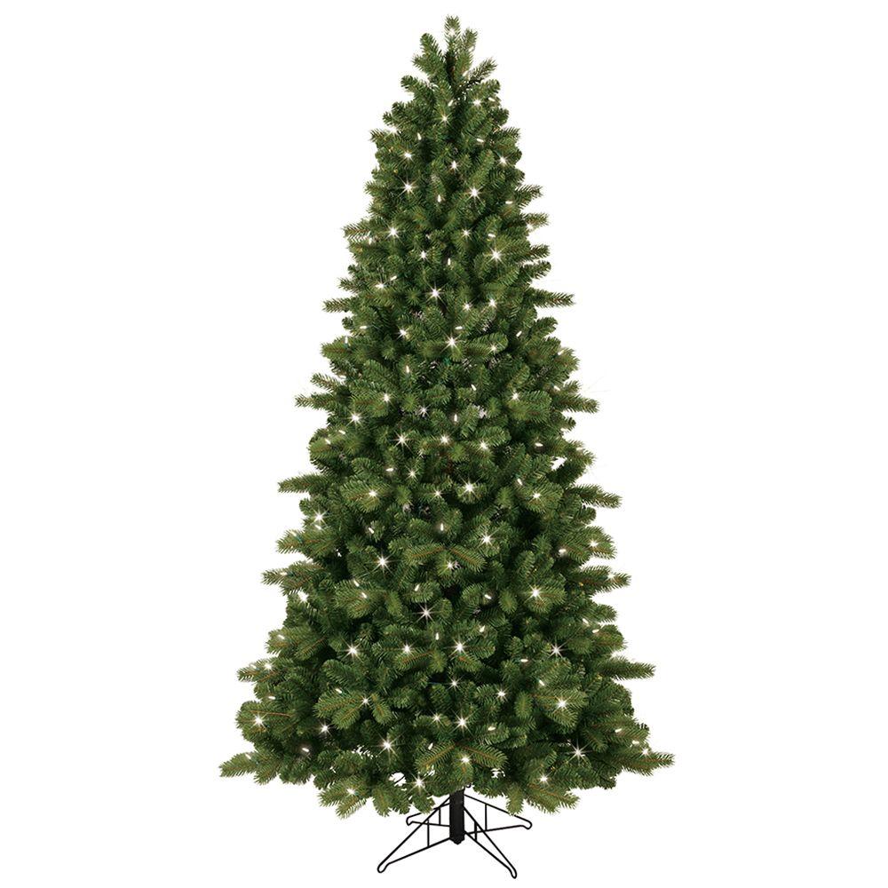 GE 7.5 ft. Pre-Lit LED Energy Smart Just Cut Colorado Spruce Artificial Tree with Color Choice ...
