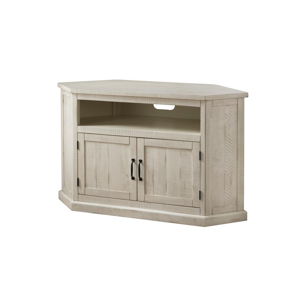 Martin Svensson Home Rustic Corner Antique White Tv Stand 90973