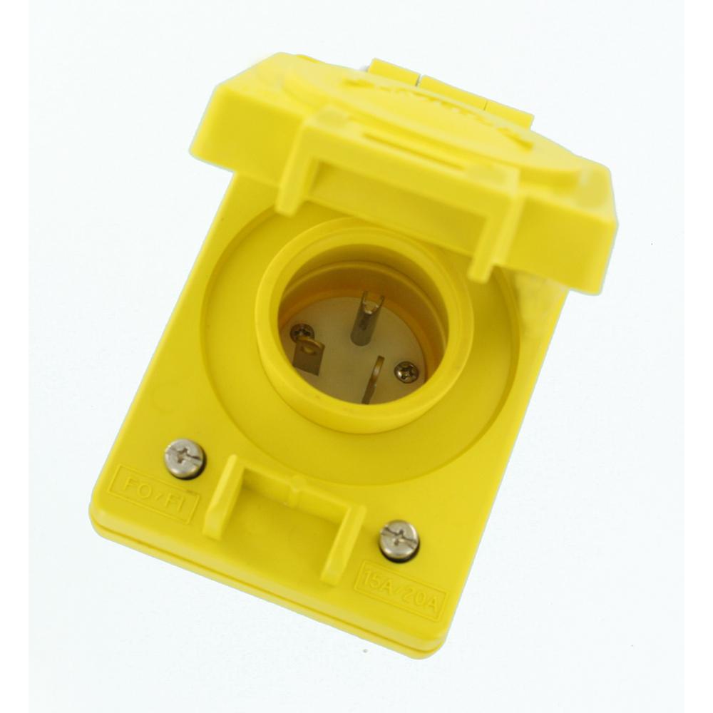 Leviton 20 Amp 125-Volt Wetguard Straight Blade Grounding Single Inlet Cover,... by Leviton