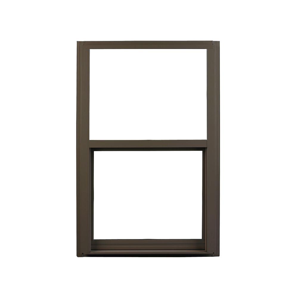 Ply Gem 35.25 in. x 51.25 in. Single Hung Aluminum Window Bronze410F