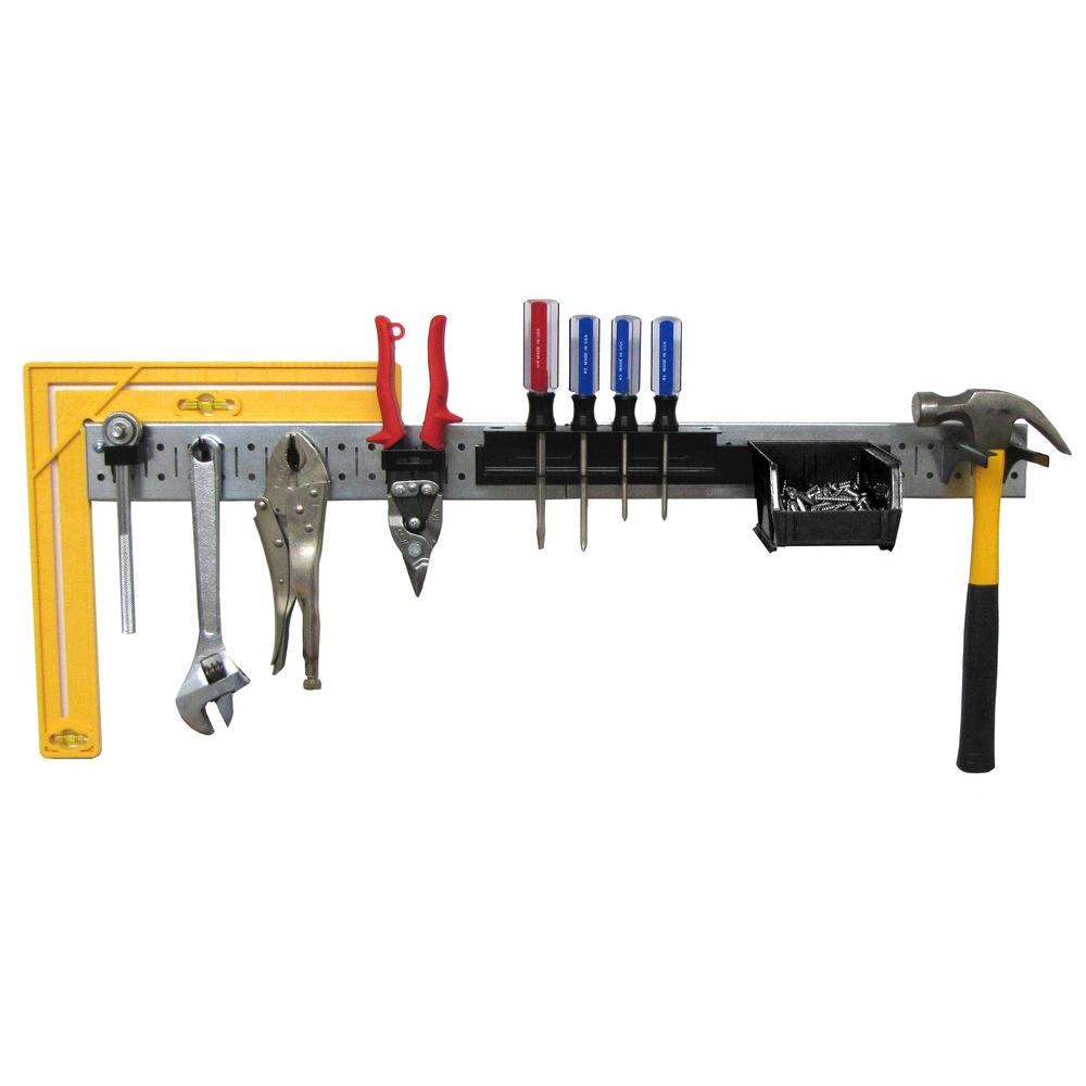 Wall Control 32 in. W Pegboard Tool Organizer Rail Strip Kit with Shiny