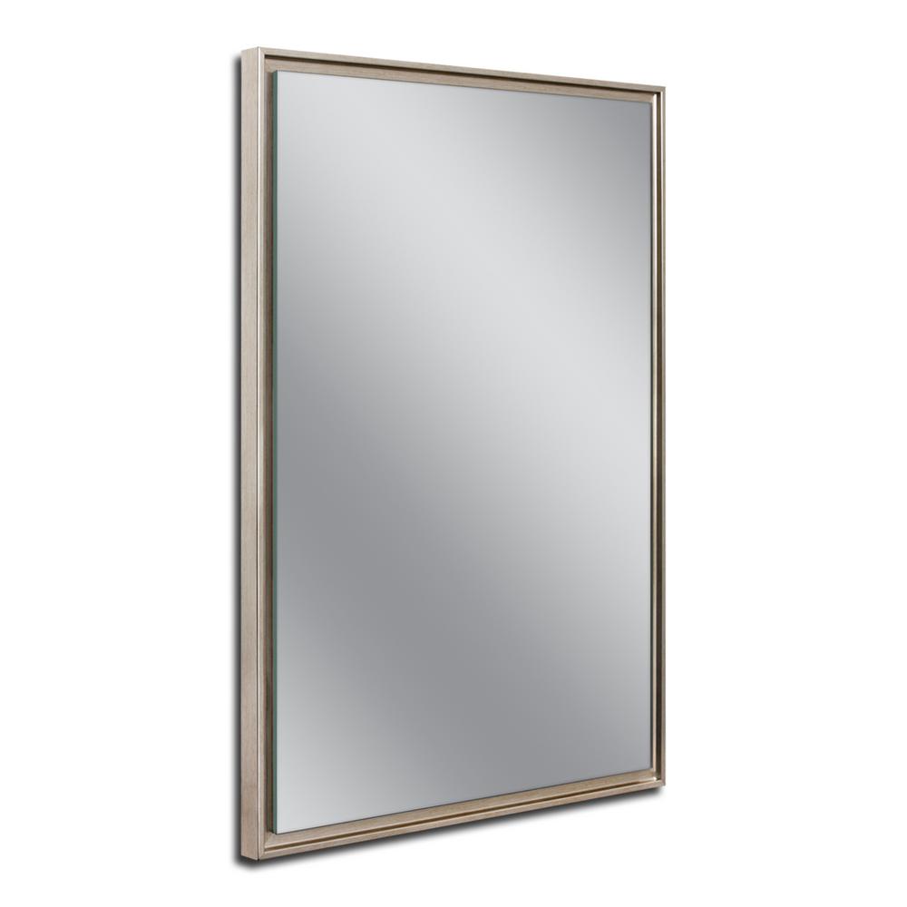 Deco Mirror 26 inch W x 38 inch H Champagne Studio Float Wall Mirror by Deco Mirror