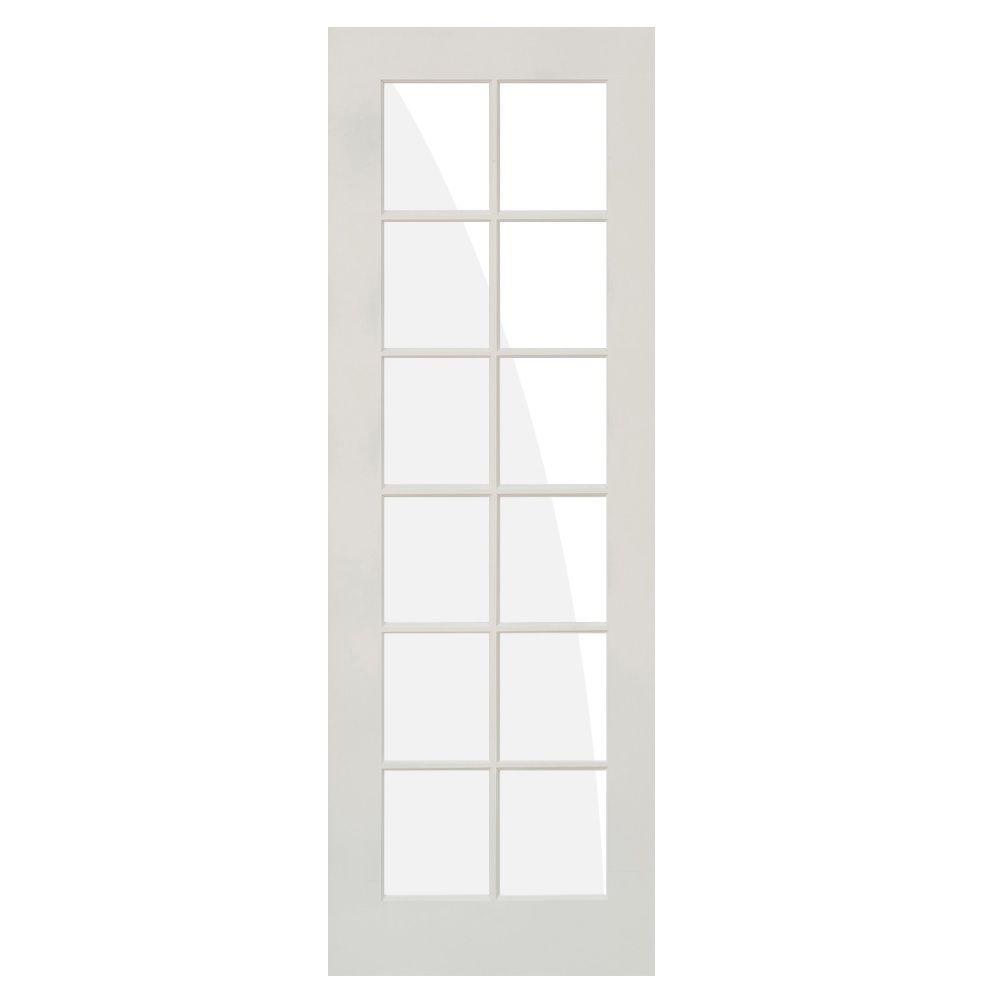 Krosswood Doors 30 in. x 96 in. 12-Lite Solid Clear Core MDF Primed