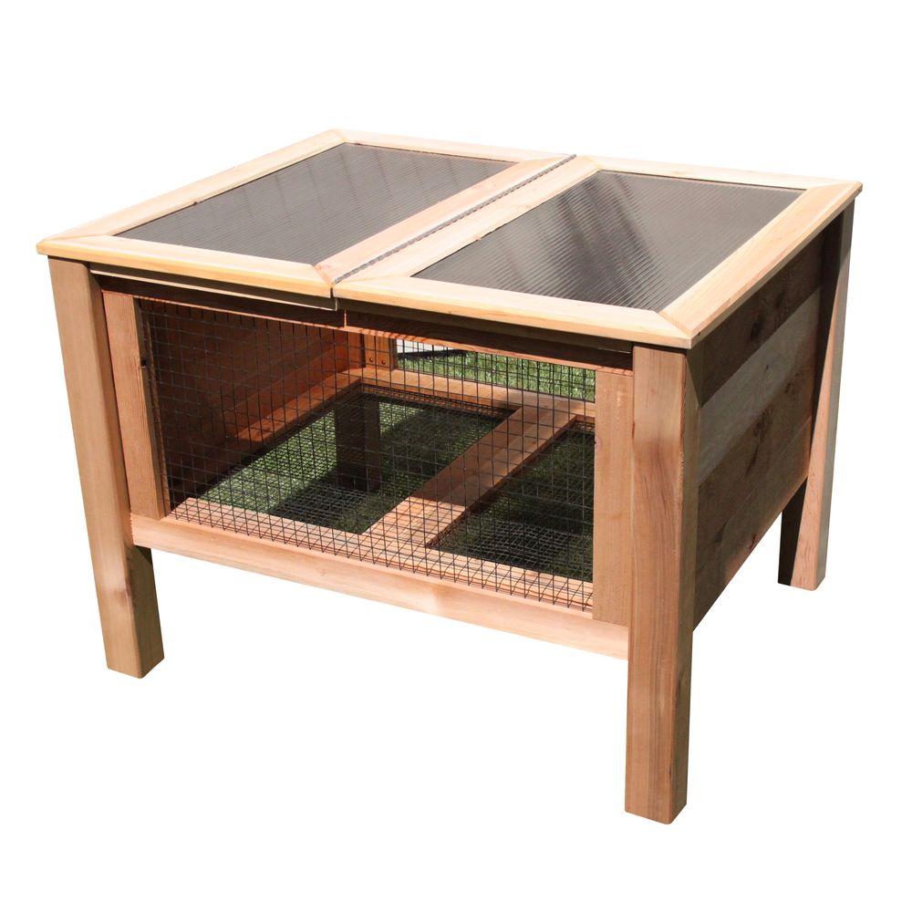 TRIXIE 6.5 ft. x 3 ft. x 4.8 ft. Outdoor Run Rabbit Hutch62332 The