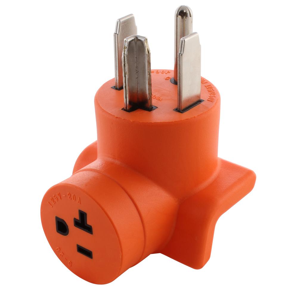 AC WORKS Dryer Outlet Adapter 4-Prong Dryer 14-30P Plug to Household 15 110/125 Volt Ac 60hz 30 Amp Adapter