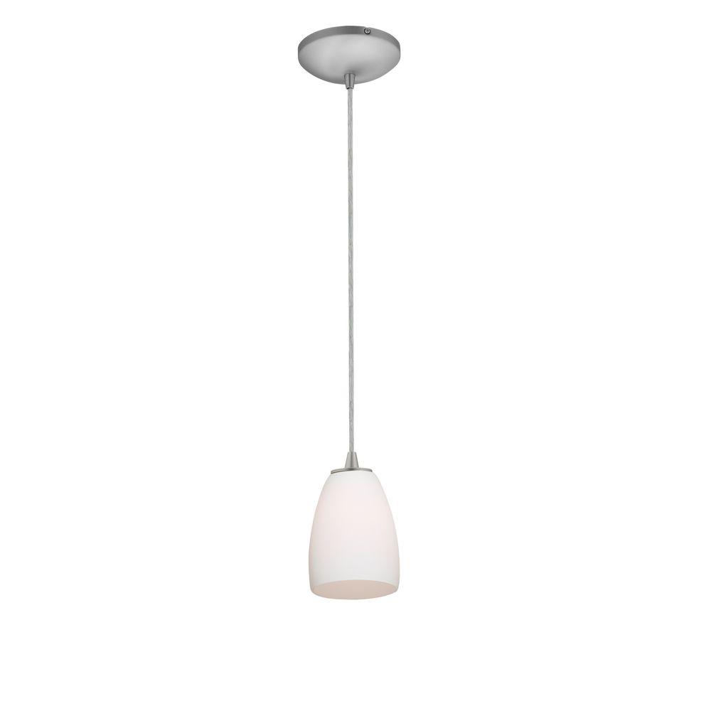 Access Lighting Sherry 1 Light Brushed Steel Metal Pendant With Opal Access Lighting Sherry 1 Light Brushed Steel Metal Pendant With Opal Gl Shade