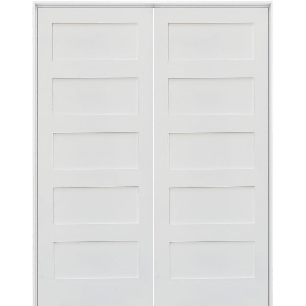 Krosswood Doors 64 In X 96 In Craftsman Shaker 5 Panel Left