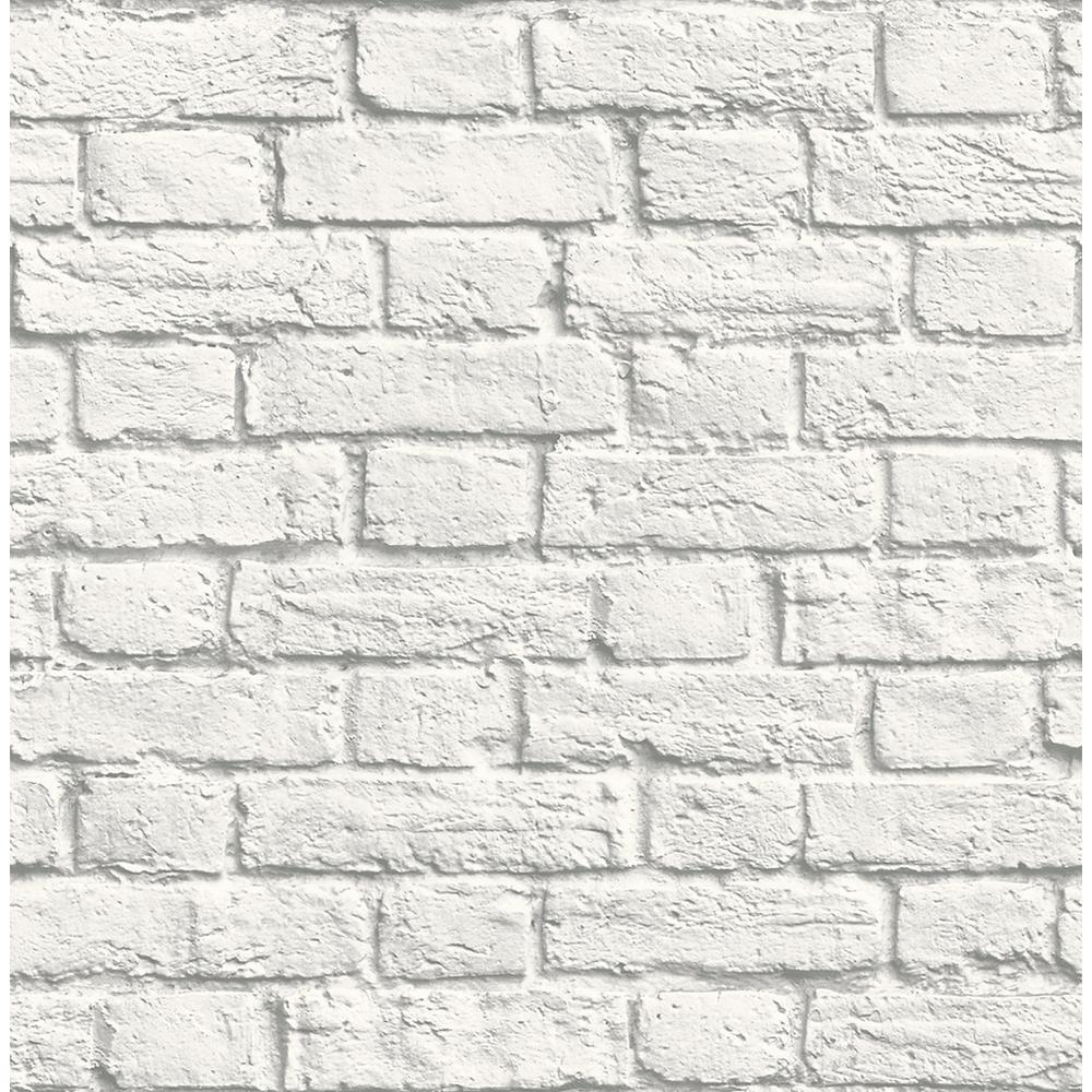 Brewster Cologne White Painted Brick Strippable Roll Covers 56 4 Sq Ft Uw The Home Depot