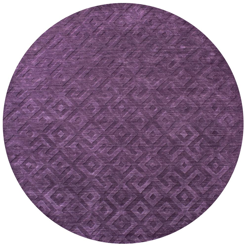 Rizzy Home Technique Purple Solid 8 ft. x 8 ft. Round Area Rug