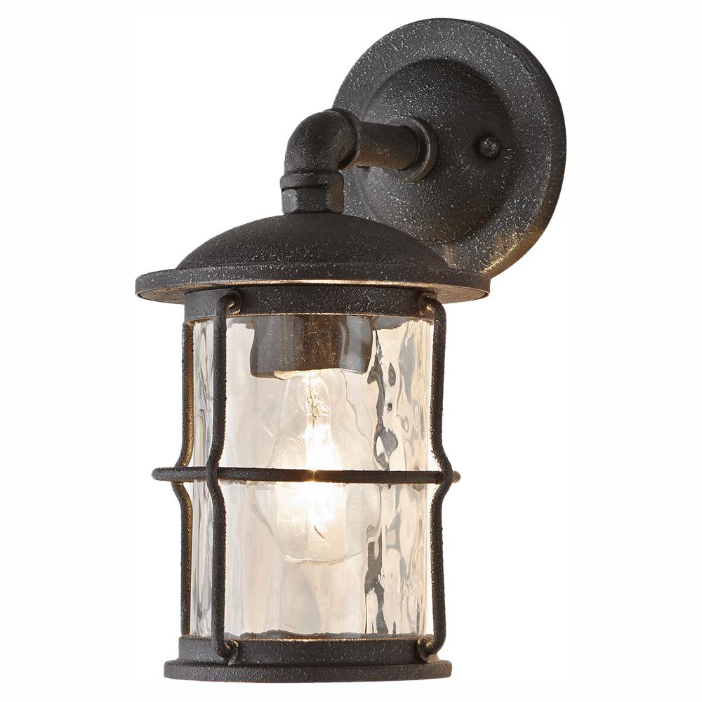 Home Decorators Collection 1-Light Gilded Iron 11.6 in. Outdoor Wall Lantern Sconce