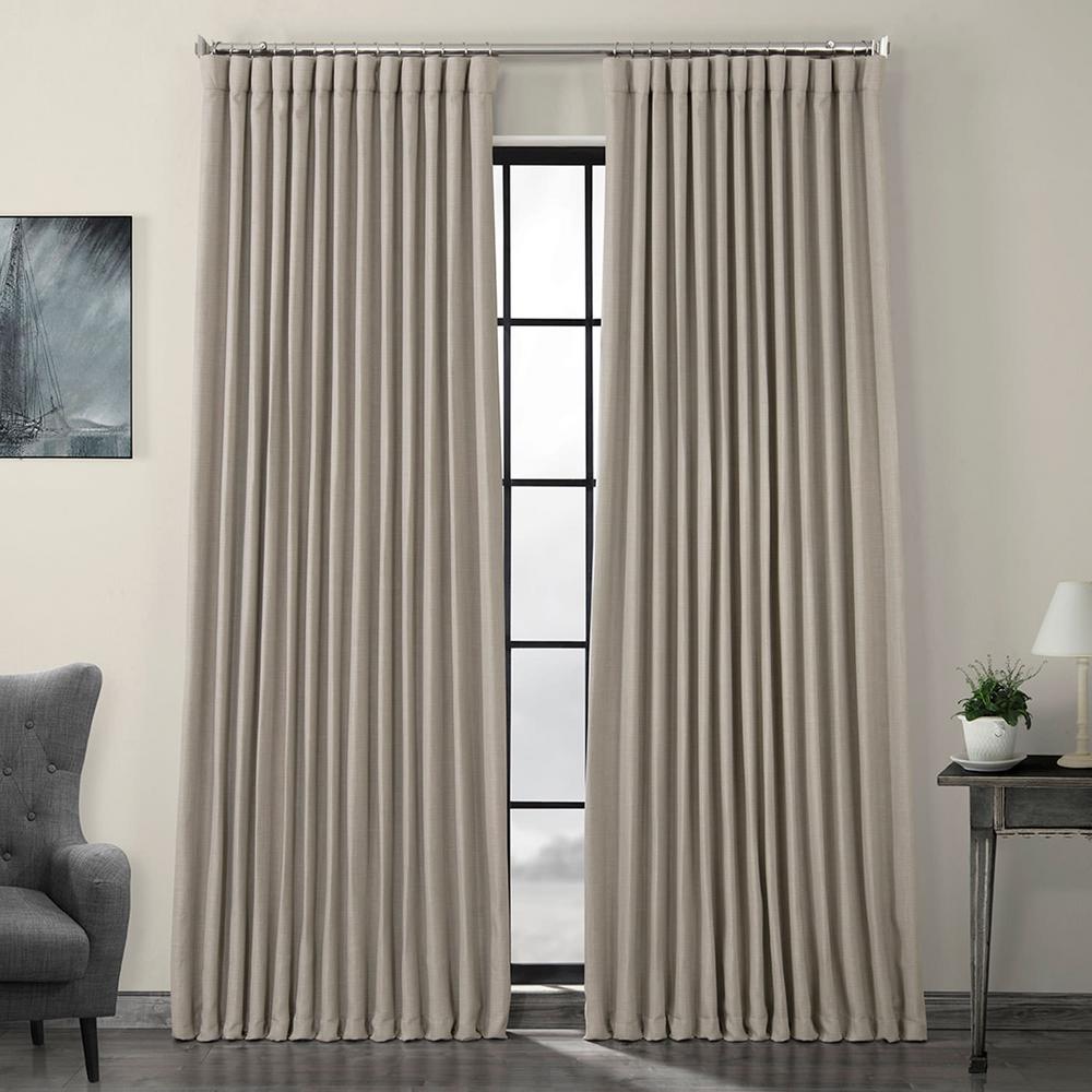 Exclusive Fabrics & Furnishings Oatmeal Beige Faux Linen Extra Wide