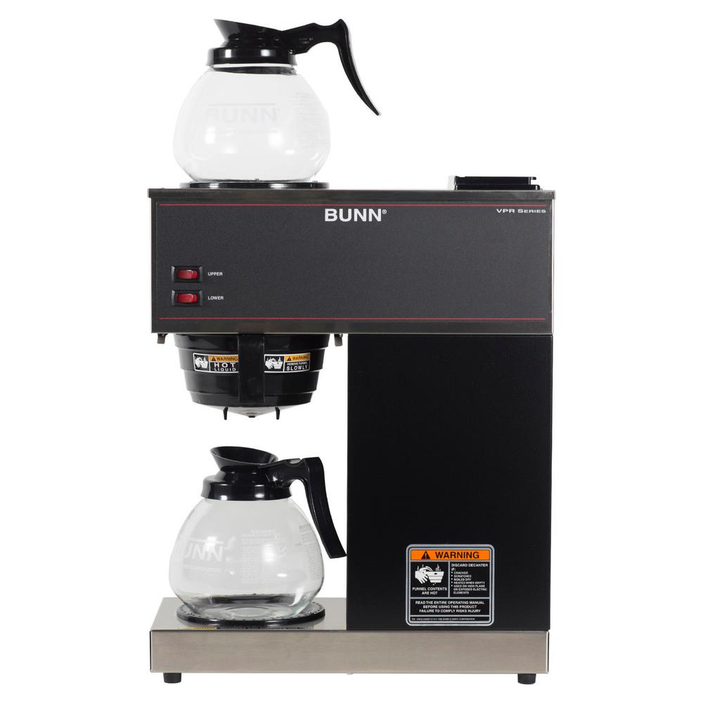 120V//60//1PH BUNN 13300.0003 VP17-3SS3L Pourover Commercial Coffee Brewer with 3 Lower Warmers Stainless Steel