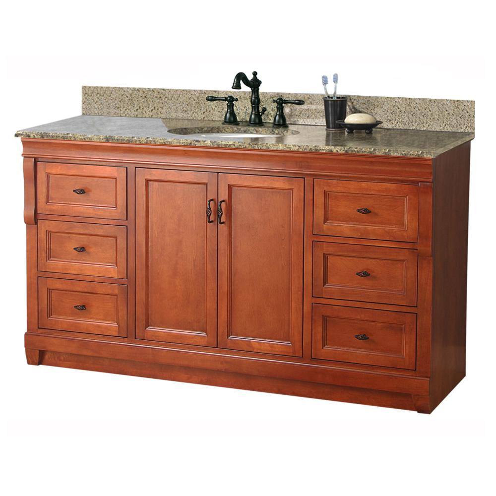 Foremost Naples 61 in. W x 22 in. D Vanity in Warm Cinnamon with