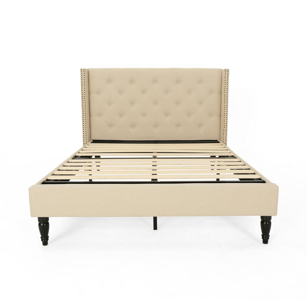 Noble House Tourmaline Traditional QueenSize Beige Fully Upholstered