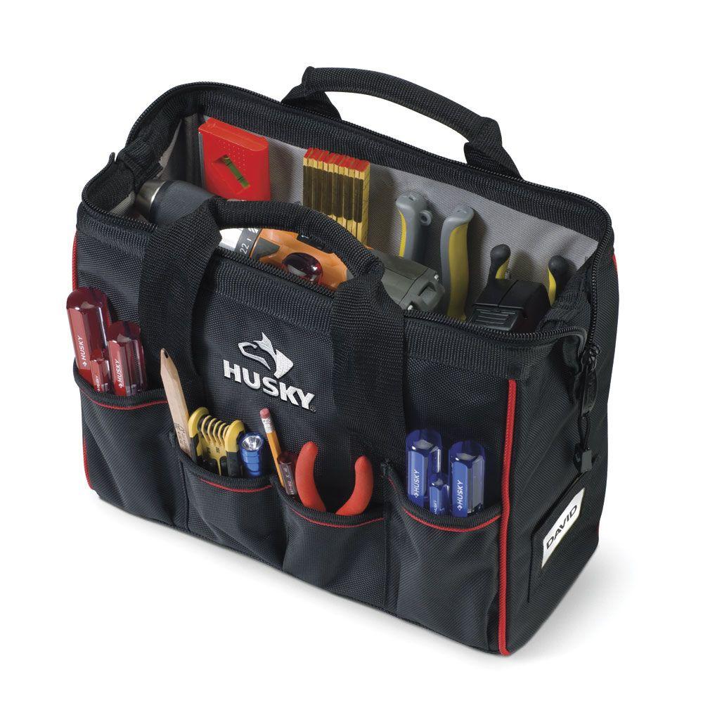 17 Pocket Large Mouth Tool Bag Storage Contractor Carpenter Handyman