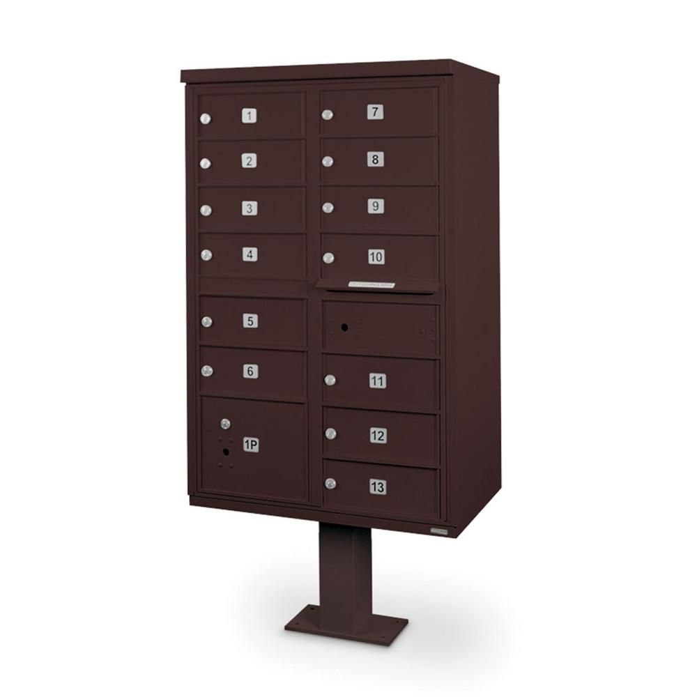 Postal Products Unlimited 16 Door CBU with Pedestal in BronzeN1031043