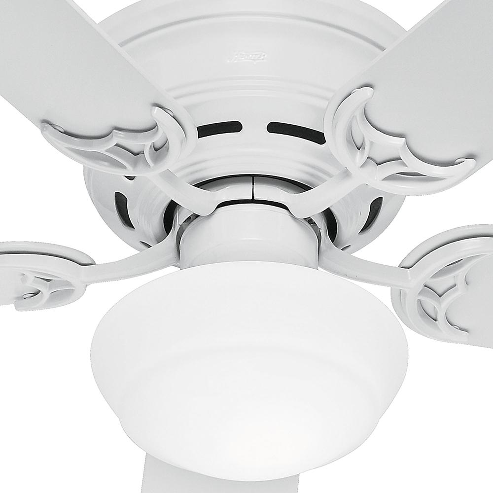 Hunter Low Profile Iii Plus 52 In Indoor White Ceiling Fan With Light Kit 53075 The Home Depot