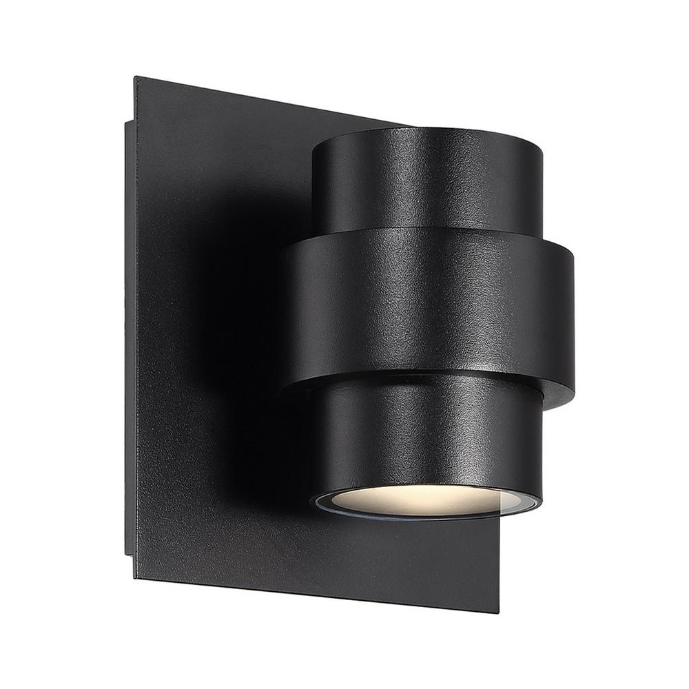 WAC Lighting Block 8 in. Black Integrated LED Outdoor Wall Sconce in