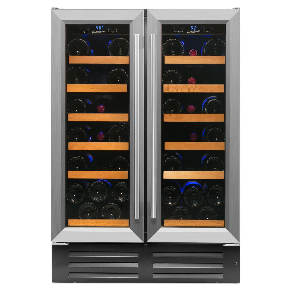 40-Bottle Dual Zone Built in Wine Cooler in Stainless Steel