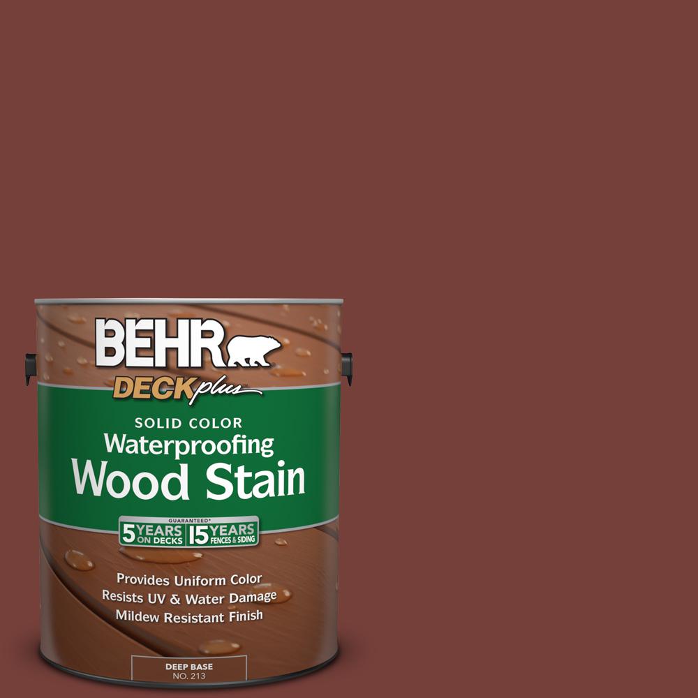 Behr Deckplus 1 Gal S170 7 Dark Cherry Mocha Solid Color S170 7 Dark Cherry Mocha Solid Color Waterproofing Exterior