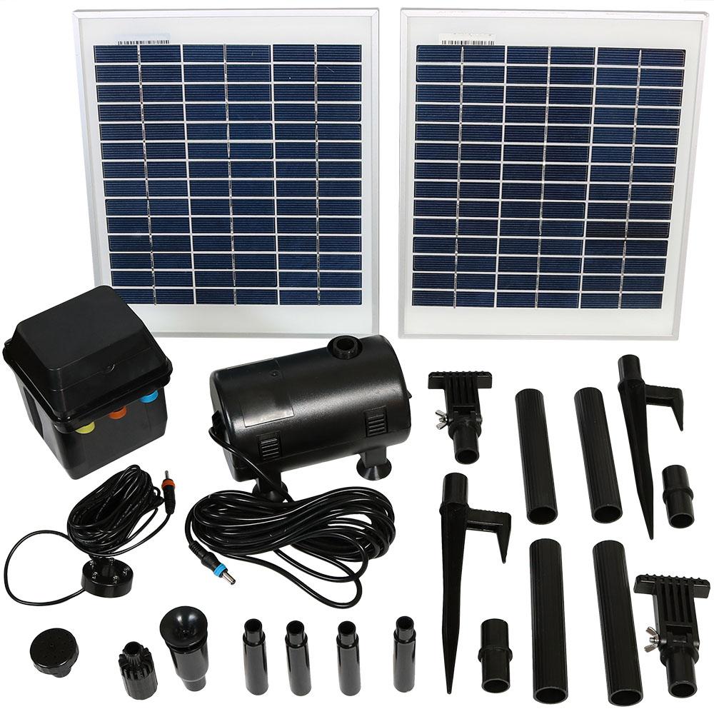 Sunnydaze Decor 396 GPH Solar Pump and Solar Panel Kit with Battery