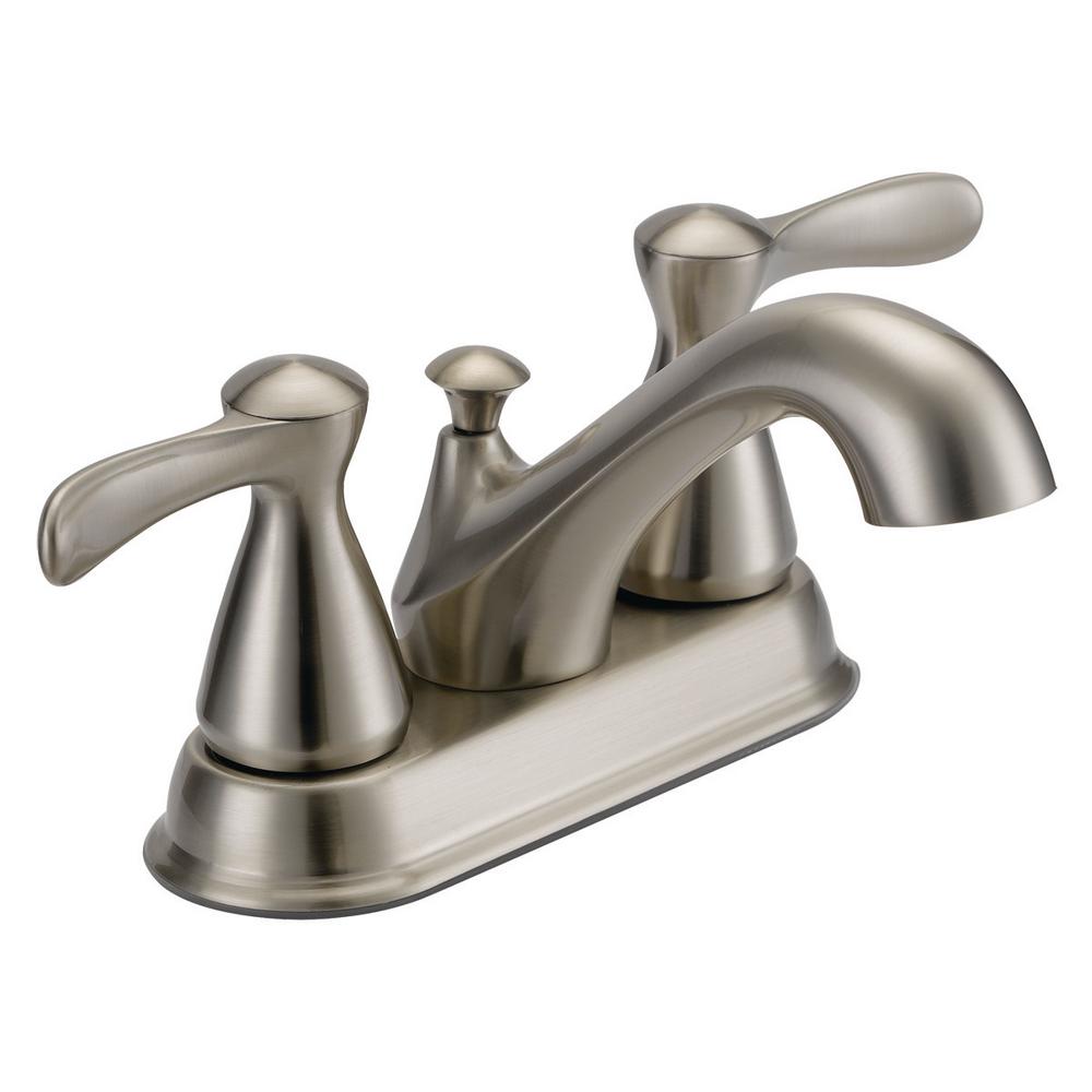 Ez Flo Tuscany Collection 4 In Centerset 2 Handle Bathroom Faucet With 50 50 Pop Up In Brushed Nickel 10691 The Home Depot