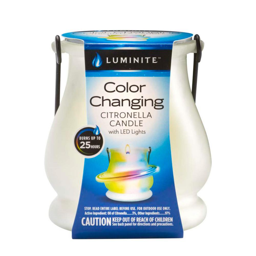 Luminite color changing citronella candles with LED soothing display
