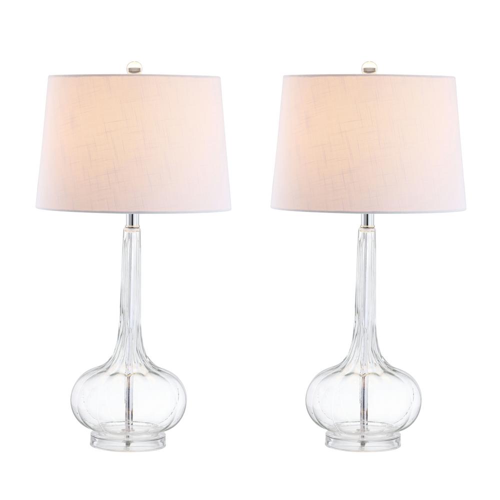 Jonathan Y Bette 28 5 In Clear Glass Teardrop Table Lamp Set Of 2 Clear Glass Teardrop Table Lamp Set Of 2