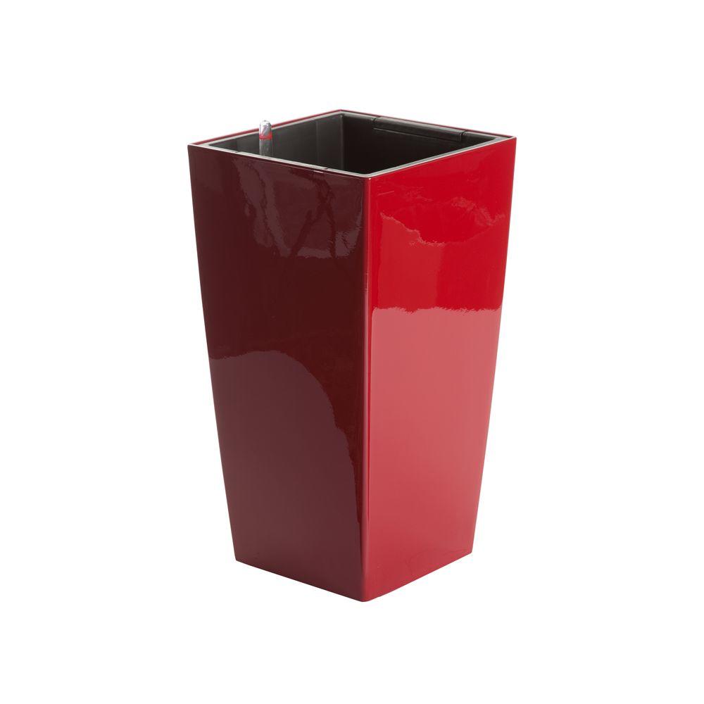 Red Indoor Outdoor Plant Pots Planters The Home Depot Square Gloss Red Plastic Self Watering Planter
