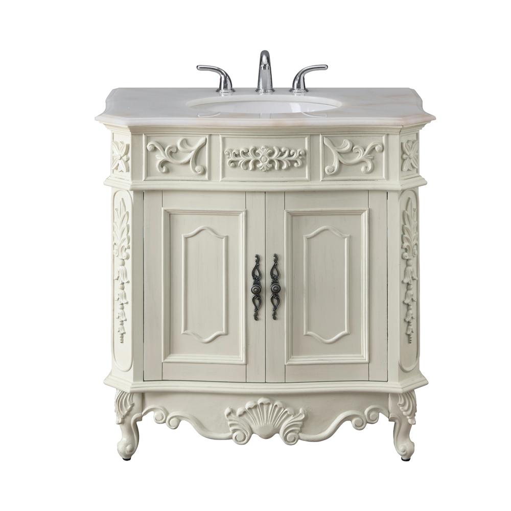 Home Decorators Collection Winslow 33 In W X 22 D Bath Vanity Antique White With Top Marble Basin Bf 27001 Aw The Depot D Bath Vanity In Antique White, Old Fashioned Vanity Sink