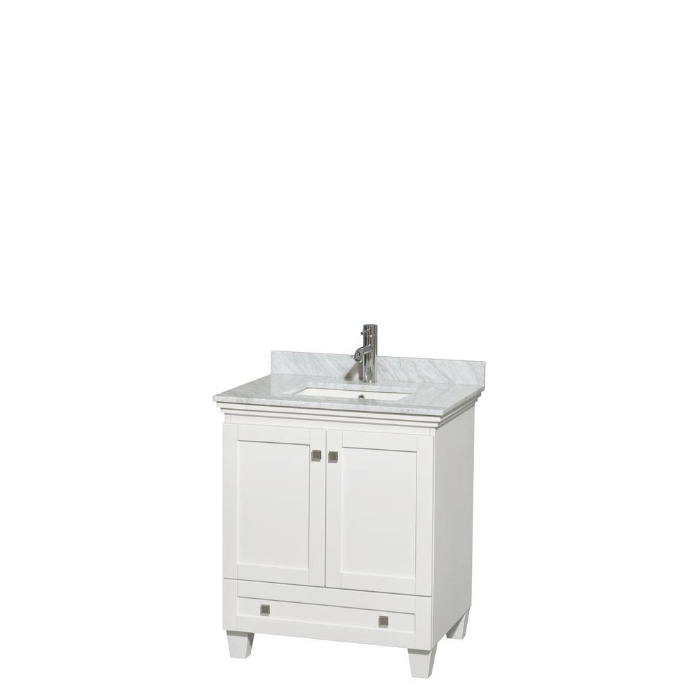 Wyndham Collection Acclaim 30 In Vanity White With Marble Wyndham Collection Acclaim 30 In Vanity White With Marble Top Carrara