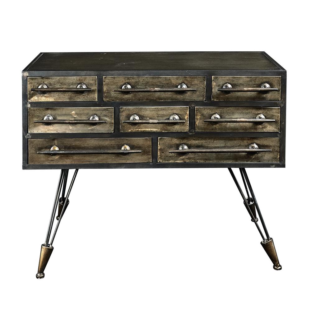 Linon Home Decor Cade Industrial Metal Console Table Thd01990