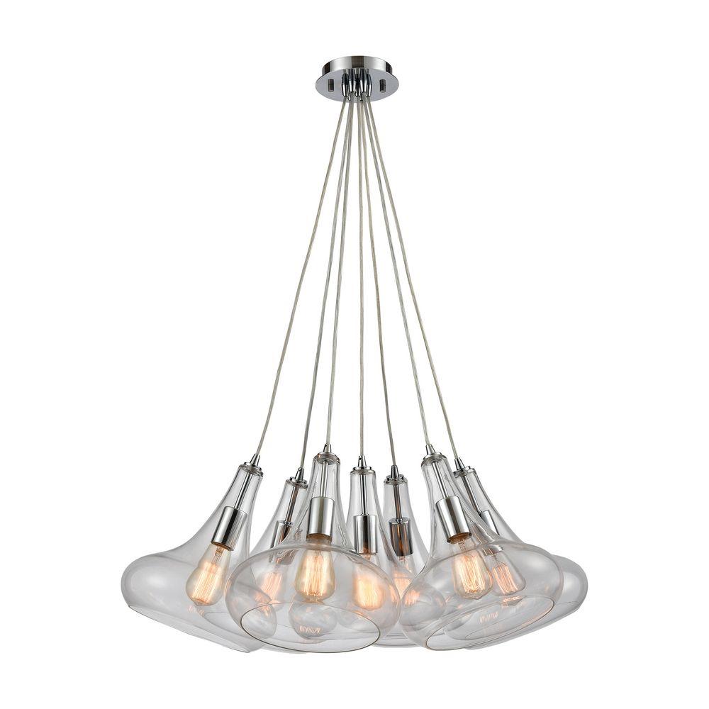 Titan Lighting Orbital 7 Light Polished Chrome Pendant Tn 75002 Titan Lighting Orbital 7 Light Polished Chrome Pendant