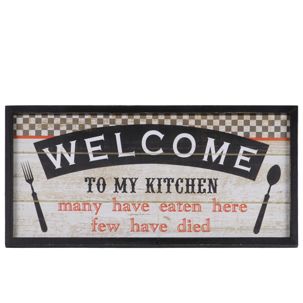 1 4 Wall Signs Decor The Home Depot Welcome To My Kitchen Many Have Eaten