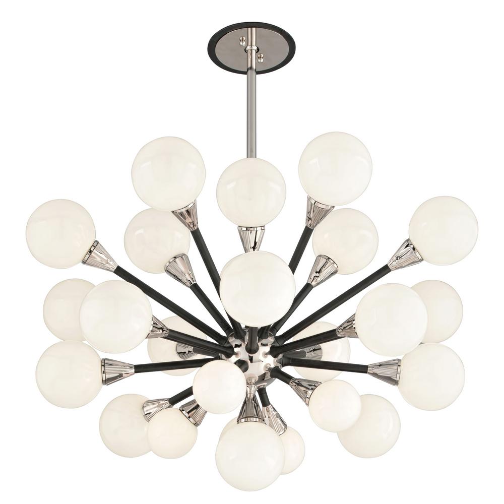 Troy Lighting Nebula 25Light Carbide Black and Polished Nickel Pendant