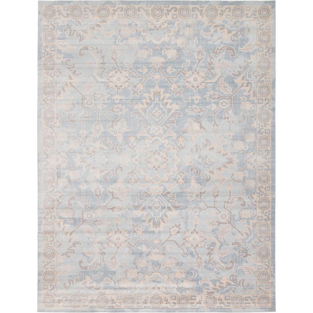 Unique Loom Paris Willow Light Blue 12 2 X 16 0 Area Rug 3127112 Paris Willow Light Blue 12 2 X 16 0 Area Rug