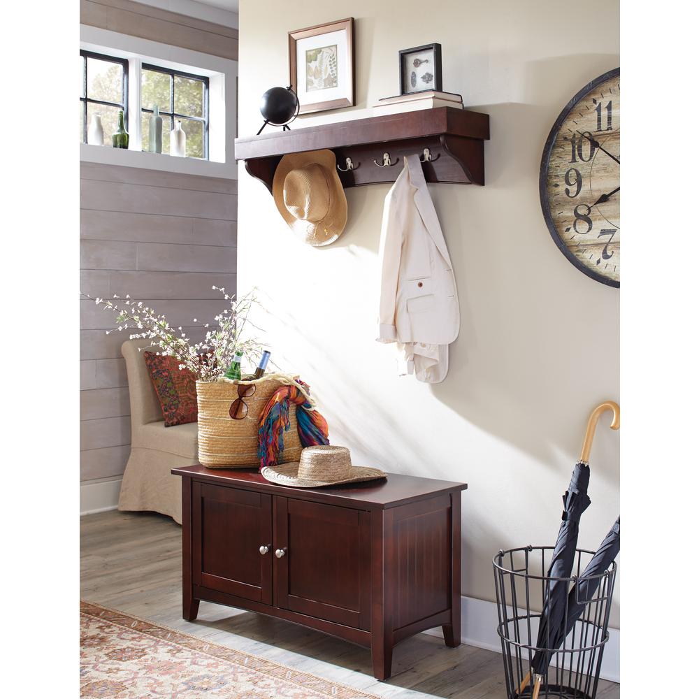 36 In Hall Trees Entryway Furniture The Home Depot Shaker Cottage Espresso Hall Tree With Storage