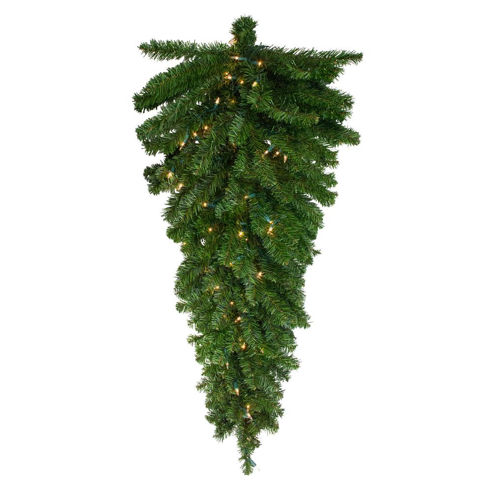 Northlight 42 in. PreLit Canadian Pine Artificial Christmas Teardrop Swag with Clear Lights