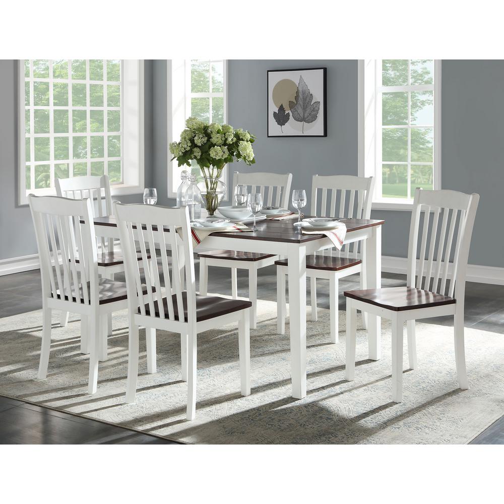 Acme Furniture Green Leigh White And Walnut 7 Piece Pack