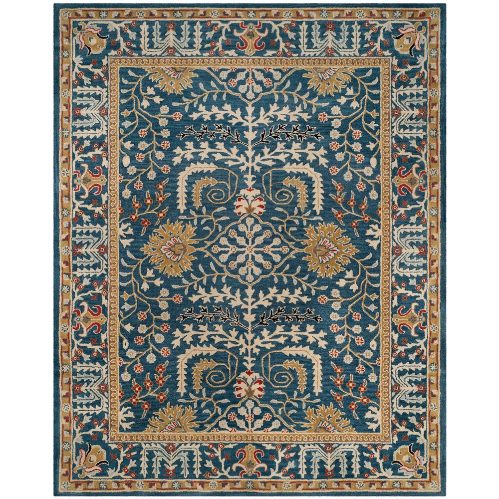 Safavieh Antiquity Dark Blue Multi 8 Ft X 10 Ft Area Rug At64b 8 The Home Depot