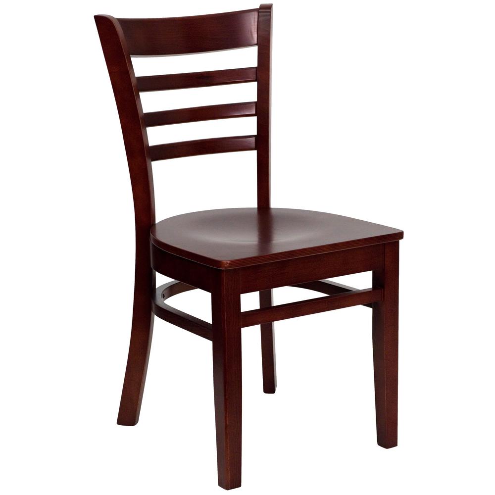 Flash Furniture Hercules Mahogany Wood Seat/Mahogany Wood Frame Side
