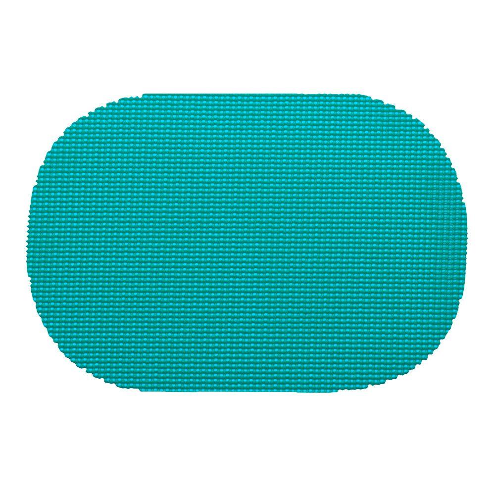 Kraftware Fishnet Oval Placemat In Teal Set Of 12 32036 The