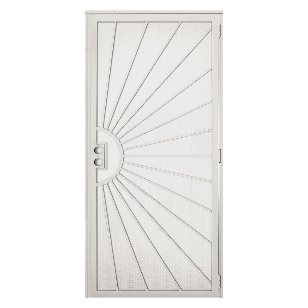 Unique Home Designs 36 in. x 80 in. Solana Navajo White Surface Mount Outswing Steel Security